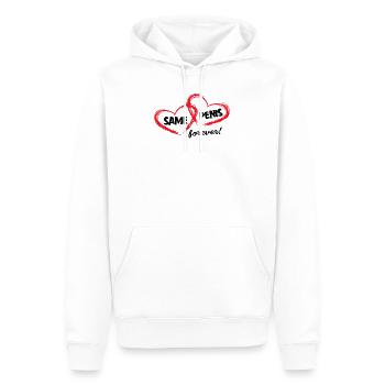 Même pénis Pour toujours pour toujours le même pénis - Sweat à capuche Premium bio Homme - blanc - Devant - Nico (187cm)
