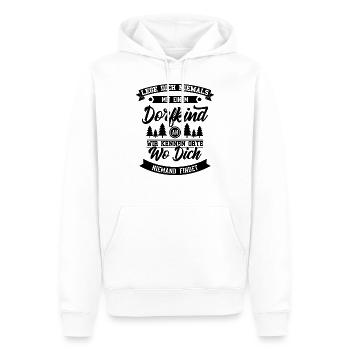 JGA Dorfkind - Männer Premium Bio Hoodie - Weiß - Vorne - Nico (187cm)