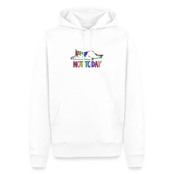 Heute Regenbogen-Einhorn - Männer Premium Bio Hoodie - Weiß - Vorne - Nico (187cm)