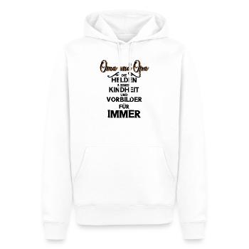 Oma Opa Kindheit Vorbilder Helden - Männer Premium Bio Hoodie - Weiß - Vorne - Nico (187cm)