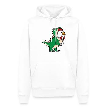 Dino Chicken Hahn im T-Rex Dinosaurier Dino Kostüm - Männer Premium Bio Hoodie - Weiß - Vorne - Nico (187cm)