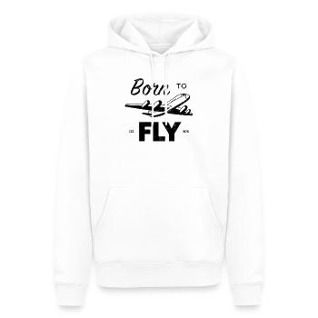 Geboren, Hemd, Versuchsflugzeug zu fliegen - Männer Premium Bio Hoodie - Weiß - Vorne - Nico (187cm)