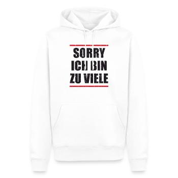 ich bin zu viele, lustiger origineller Spruch - Männer Premium Bio Hoodie - Weiß - Vorne - Nico (187cm)