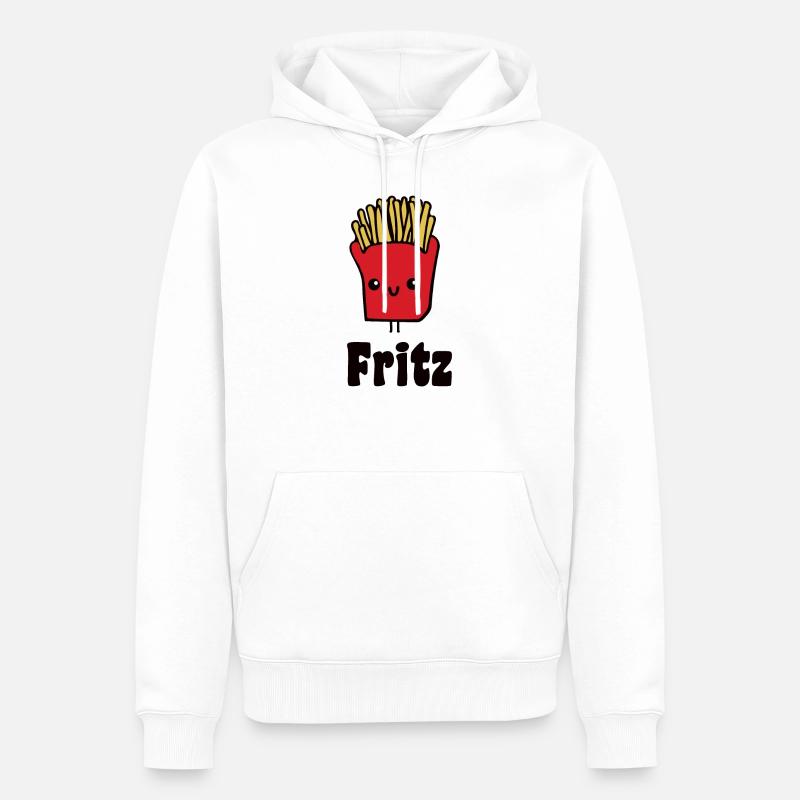 Fritten Fritz - Sweat à capuche Premium bio Homme - blanc