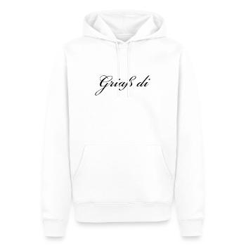 Griaß di - Allgäuer Design - Hallo - Männer Premium Bio Hoodie - Weiß - Vorne - Nico (187cm)