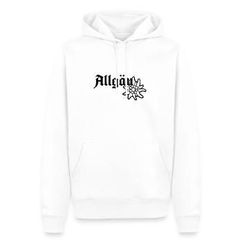 Allgäu Schriftzug mit Edelweiß - Allgäuer Design - Männer Premium Bio Hoodie - Weiß - Vorne - Nico (187cm)