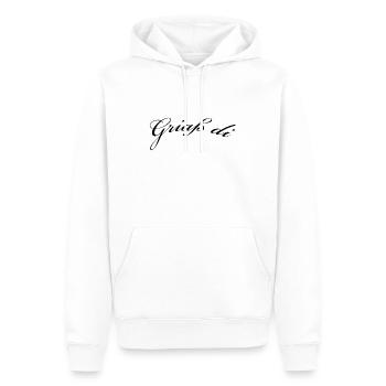 Griaß di - Allgäuer Design - Hallo - Männer Premium Bio Hoodie - Weiß - Vorne - Nico (187cm)
