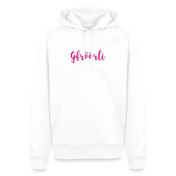 Gfröörli pink lustiges Mundart Geschenk Schweiz - Männer Premium Bio Hoodie - Weiß - Vorne - Nico (187cm)