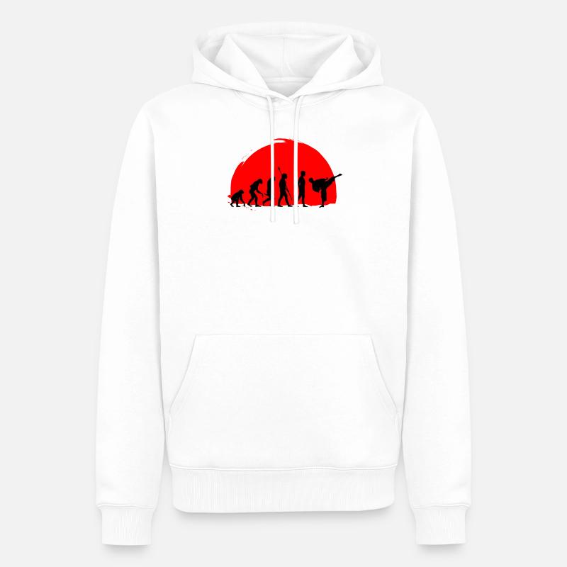 Karate Evolution Kampfsport - Männer Premium Bio Hoodie - Weiß