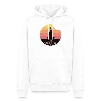 Yoga Fitness Namaste Femme T-shirt Méditation - Sweat à capuche Premium bio Homme - blanc - Devant - Nico (187cm)