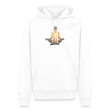 Yoga Fitness T-Shirt Femme Méditation Namaste Pose - Sweat à capuche Premium bio Homme - blanc - Devant - Nico (187cm)