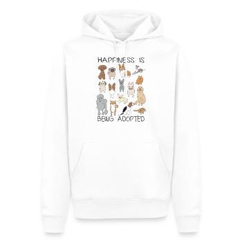 Cadeau mignon de chien de refuge pour animaux - Sweat à capuche Premium bio Homme - blanc - Devant - Nico (187cm)