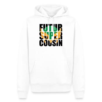 futur super cousin - Sweat à capuche Premium bio Homme - blanc - Devant - Nico (187cm)