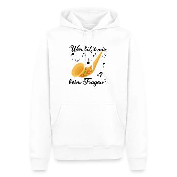 Alpen Horn - Wer Hilft Mir Beim Tragen Musiker - Männer Premium Bio Hoodie - Weiß - Vorne - Nico (187cm)