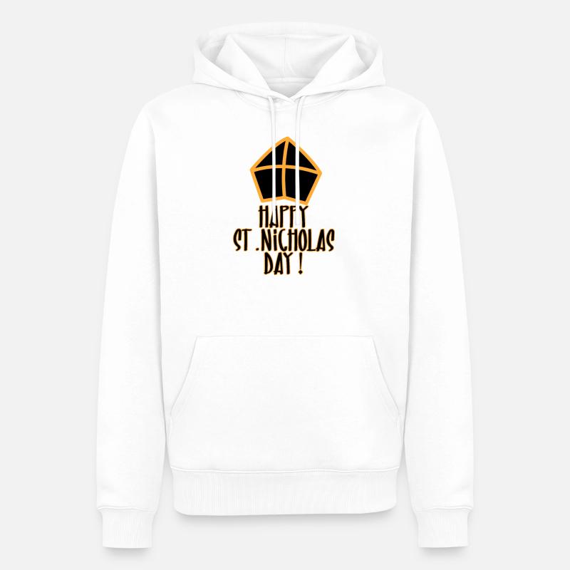 Joyeuse Saint-Nicolas - Sweat à capuche Premium bio Homme - blanc