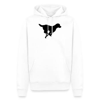 Chien qui court - Sweat à capuche Premium bio Homme - blanc - Devant - Nico (187cm)