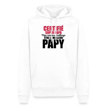 nouveau challenge être le meilleur papy - Sweat à capuche Premium bio Homme - blanc - Devant - Nico (187cm)