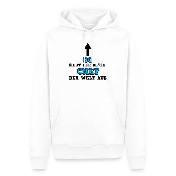 So sieht der beste Chef aus Geschäftsführer - Männer Premium Bio Hoodie - Weiß - Vorne - Nico (187cm)