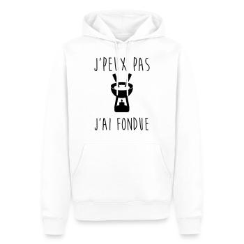 J'peux pas j'ai fondue - Sweat à capuche Premium bio Homme - blanc - Devant - Nico (187cm)