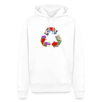 recycling - Men’s Premium Organic Hoodie - white - Front - Nico (187cm)