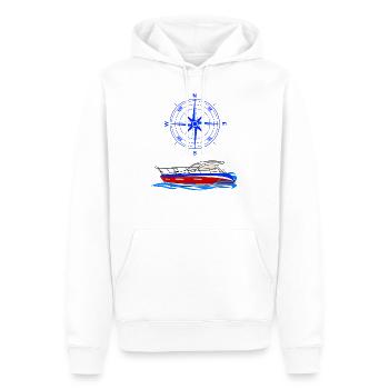 Compas pour bateaux - Sweat à capuche Premium bio Homme - blanc - Devant - Nico (187cm)