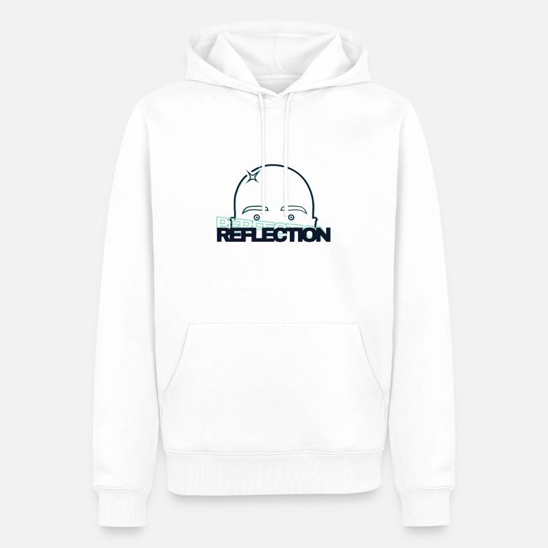 Réflexion dans les têtes chauves - Sweat à capuche Premium bio Homme - blanc