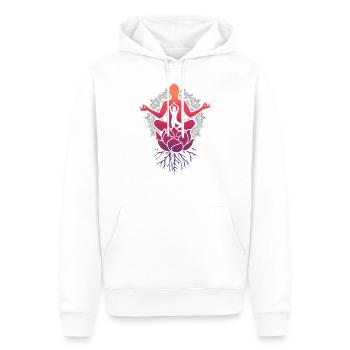 Yoga Meditation Lotusblüte - Männer Premium Bio Hoodie - Weiß - Vorne - Nico (187cm)