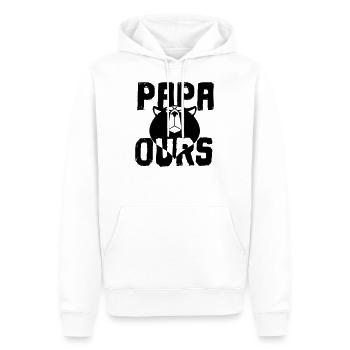 Papa ours - Sweat à capuche Premium bio Homme - blanc - Devant - Nico (187cm)