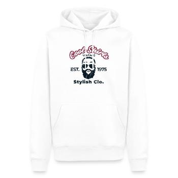 Hipster - Sweat à capuche Premium bio Homme - blanc - Devant - Nico (187cm)