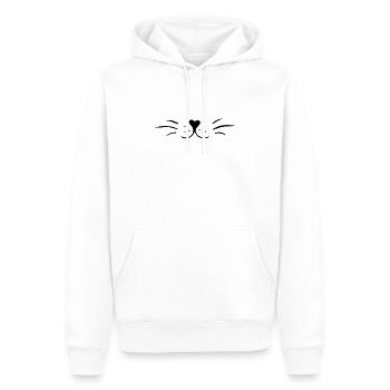 Conception de visage de chat minimaliste mignon - Sweat à capuche Premium bio Homme - blanc - Devant - Nico (187cm)