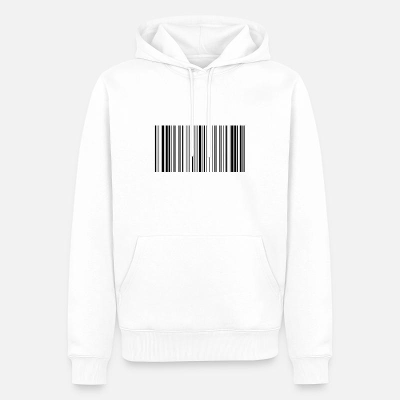 Barcode scancode scanner scanning strokes gift - Men’s Premium Organic Hoodie - white