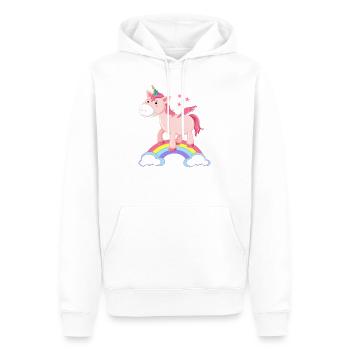Einhorn Regenbogen - Männer Premium Bio Hoodie - Weiß - Vorne - Nico (187cm)