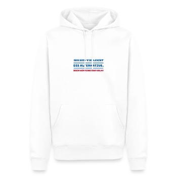 Ihr seid die Alternative. Doch wir sind das Volk! - Männer Premium Bio Hoodie - Weiß - Vorne - Nico (187cm)