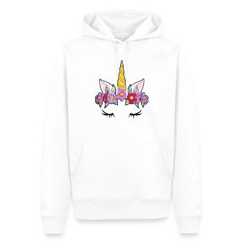 Sweet Cute Unicorn Unicorn Pegasus closed eye lash - Men’s Premium Organic Hoodie - white - Front - Nico (187cm)