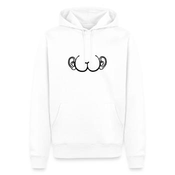 Cul avec des oreilles drôle d’idée cadeau - Sweat à capuche Premium bio Homme - blanc - Devant - Nico (187cm)