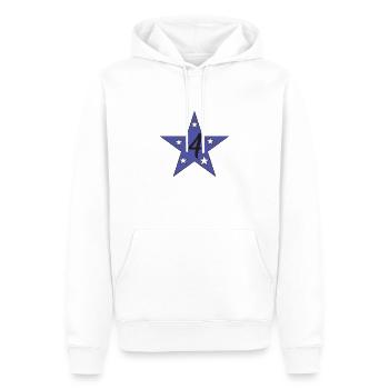 Motif étoile avec un 4e - Sweat à capuche Premium bio Homme - blanc - Devant - Nico (187cm)