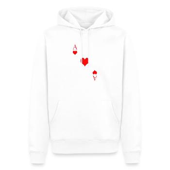 Playing card ace of hearts Mardi Gras carnival couples group - Men’s Premium Organic Hoodie - white - Front - Nico (187cm)