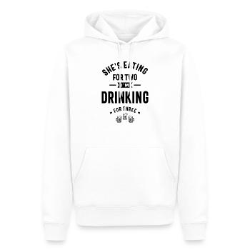 Mens She's Eating for Two I'm Drinking for Three - Men’s Premium Organic Hoodie - white - Front - Nico (187cm)
