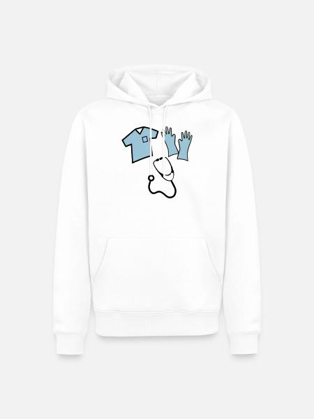 Infirmière - Sweat à capuche Premium bio Homme - blanc