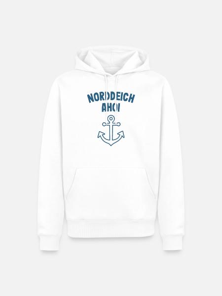 Norddeich Ahoi - Männer Premium Bio Hoodie - Weiß