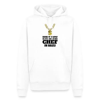 sorry Papa ab jetzt bin ich Chef! Sohn Baby - Männer Premium Bio Hoodie - Weiß - Vorne - Nico (187cm)