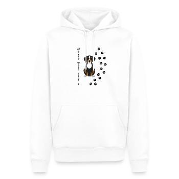 Never walk alone mountain dog love animals paws dog - Men’s Premium Organic Hoodie - white - Front - Nico (187cm)