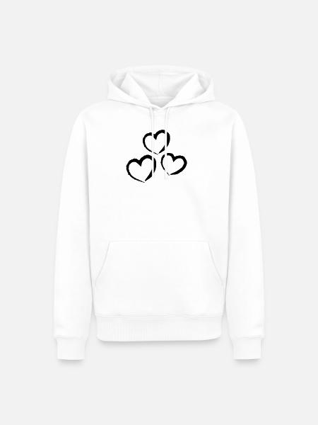 Hearts - Men’s Premium Organic Hoodie - white