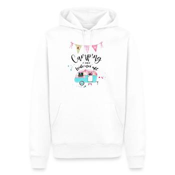 Camping ma passion caravane Girlande - Sweat à capuche Premium bio Homme - blanc - Devant - Nico (187cm)