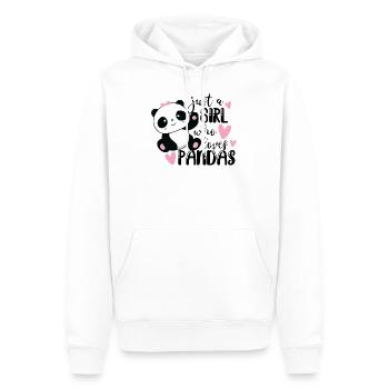 Panda ours panda pandas animal amour cadeau - Sweat à capuche Premium bio Homme - blanc - Devant - Nico (187cm)