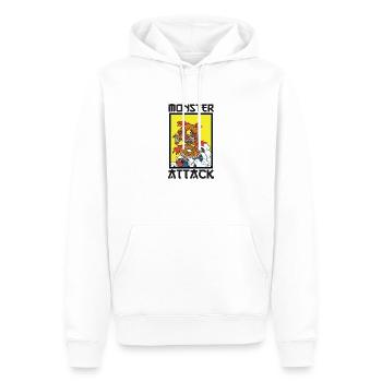 Monster Attack - Men’s Premium Organic Hoodie - white - Front - Nico (187cm)