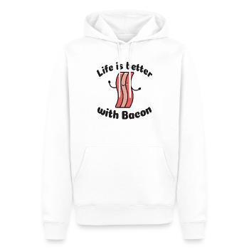 Bacon Speck Schinken Liebe BBQ Grillen Geschenk - Männer Premium Bio Hoodie - Weiß - Vorne - Nico (187cm)