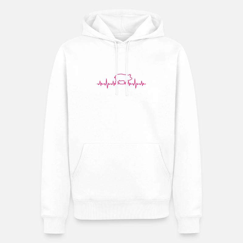 Schwein - Männer Premium Bio Hoodie - Weiß
