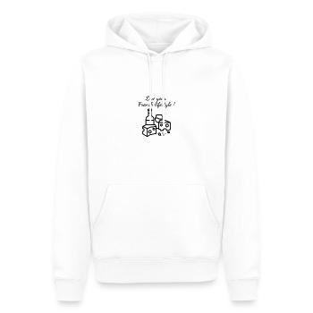 Vivez votre style de vie français Cheese France Love - Sweat à capuche Premium bio Homme - blanc - Devant - Nico (187cm)