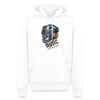 Tête de mort Rocker Club Musique Band Skull Écouteurs - Sweat à capuche Premium bio Homme - blanc - Devant - Nico (187cm)